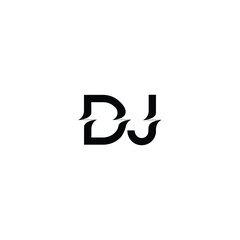 DJ monogram logo design letter text name symbol monochrome logotype alphabet character simple logo