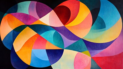 Obraz premium Abstract Geometric Shapes Art Painting Colorful Modern Minimalist Design