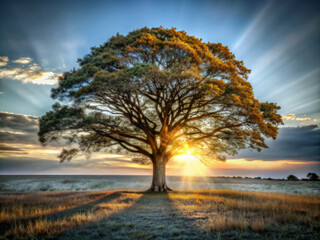 Fototapeta premium sunset in the forest. tree, landscape, winter, sunset, sky, nature, sun, snow, sunrise, trees, fog, blue, clouds, spring, autumn, morning, lake, season, beach, night, grass, countryside, water, mist, 