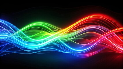 Flowing Lines of Vibrant Hues Intertwining in a Symphony of Color and Light