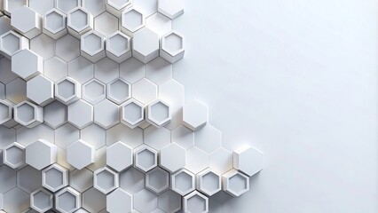 Abstract geometric white background with hexagons