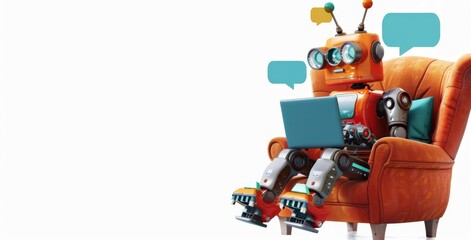 Ai Chatbots working and chatting in computer