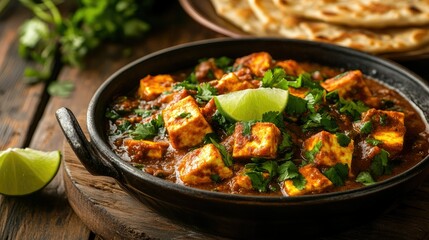 Fototapeta premium Delicious Paneer Curry with Fresh Ingredients