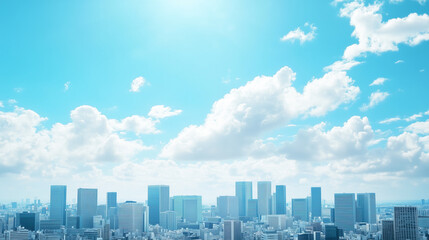 City Skyline Under Blue Sky and White Clouds