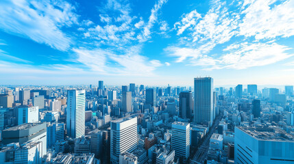 City Skyline Under Blue Sky and White Clouds
