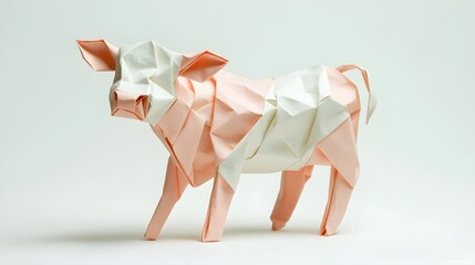 Origami Cow Paper Craft Animal Figurine