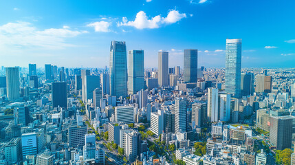 City Skyline Under Blue Sky and White Clouds