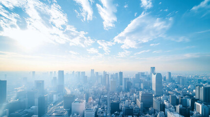 City Skyline Under Blue Sky and White Clouds
