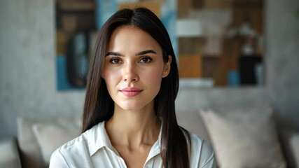  confidence charming woman smiling at home