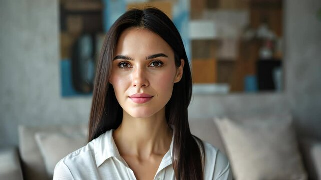  confidence charming woman smiling at home