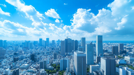 City Skyline Under Blue Sky and White Clouds
