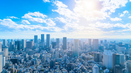 City Skyline Under Blue Sky and White Clouds