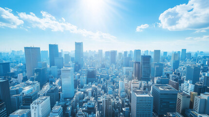 City Skyline Under Blue Sky and White Clouds