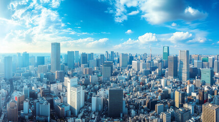 City Skyline Under Blue Sky and White Clouds