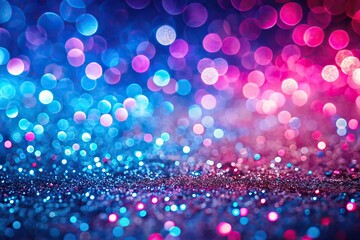Bokeh effect on gradient background of blue and pink colors