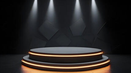Obraz premium Abstract illuminated podium