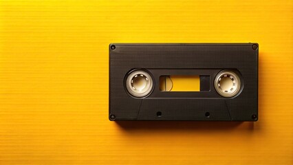 Fototapeta premium cassette for vcr video recorder on yellow background