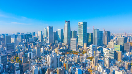 Obraz premium City Skyline Under Blue Sky and White Clouds