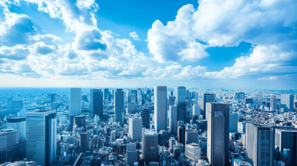 City Skyline Under Blue Sky and White Clouds
