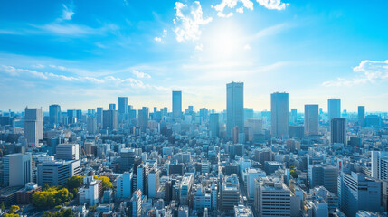City Skyline Under Blue Sky and White Clouds