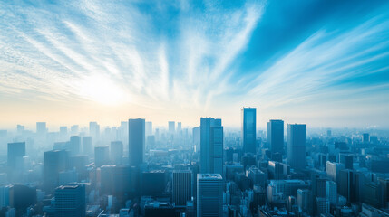 City Skyline Under Blue Sky and White Clouds