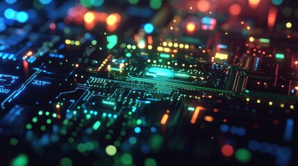 Obraz premium Circuit Board Glow