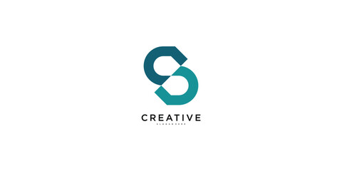 Fototapeta premium Modern initial letter S logo design template. Premium Vector