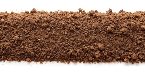 Close-up detailed natural ground texture on a white background