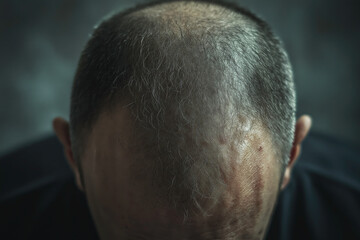 Fototapeta premium Man Concerned About Hair Loss