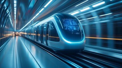 Advanced AI controlling a futuristic transportation network, sci-fi urban mobility