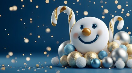 Obraz premium An image of a seasonal dessert featuring a unique peppermint candy canes cartoon, exuding happiness with a Christmas and New Year theme