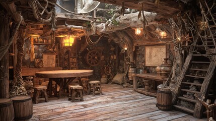 Gathering in a Cozy Pirate Cabin: Nautical Decor and Adventure Planning