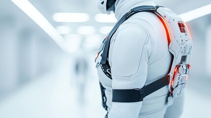Futuristic exoskeletons enhancing human strength and agility, sci-fi bio-tech innovation