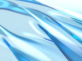 Abstract blue glass waveglossy liquid background