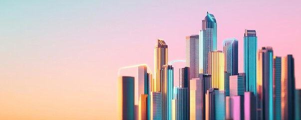 Obraz premium Holographic city map, smart urban planning, futuristic skyscrapers, glowing neon lines, digital innovation hub