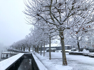 A snowy day out in Switzerland