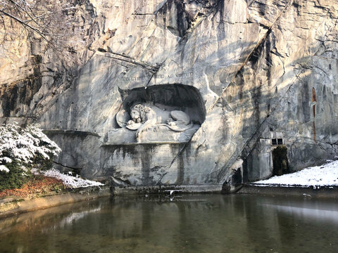 Lion Monument in Lucerne, Switzerland