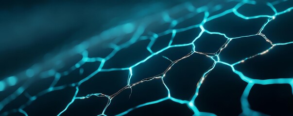 Obraz premium Self-healing materials in action, regenerating a cracked surface with glowing energy, sci innovation, material science
