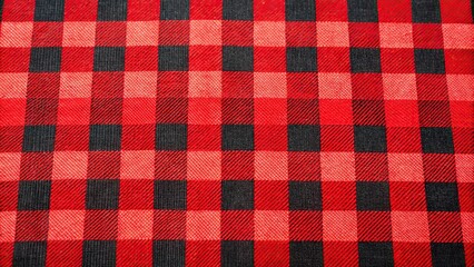 Extreme close-up of red and black checkered pattern