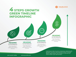 Natural environment business presentation concept infographic template with 4 steps