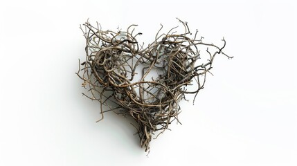 a heart formed from interconnected vines and roots, symbolizing emotional growth and resilience