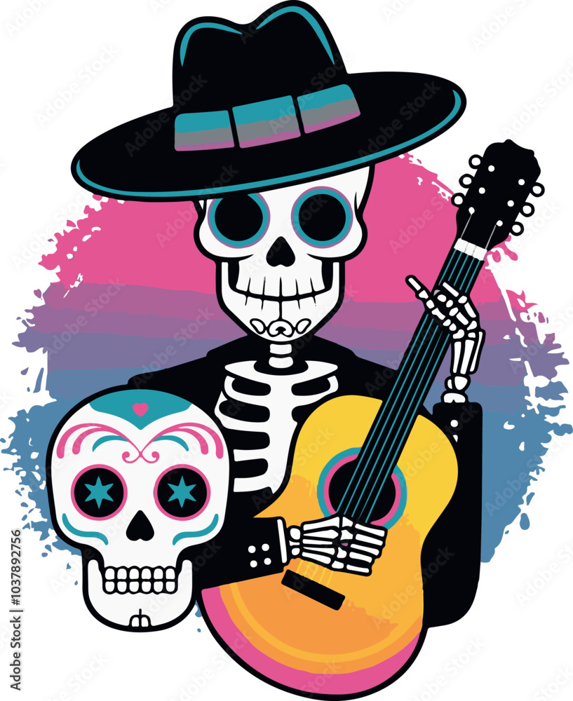 Wall mural day of the dead vector illustration