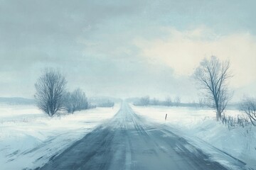 Fototapeta premium road in the snow