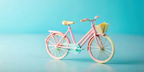 Fototapeta premium Close-up shot of a pastel colored bicycle made out of origami paper