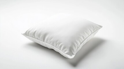 White decorative cushion on a white background for home decor and interior design. Generative AI