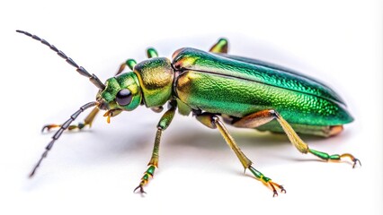 Fototapeta premium Closeup shot of Oedemera Nobilis beetle insect on white background