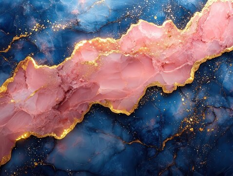 luxurious pink and blue marble texture interspersed with shimmering gold flecks, creating an exquisite and opulent background that embodies elegance and sophistication for upscale settings
