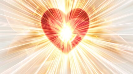 Obraz premium a heart radiating with inner light, with beams of energy extending outward into the universe