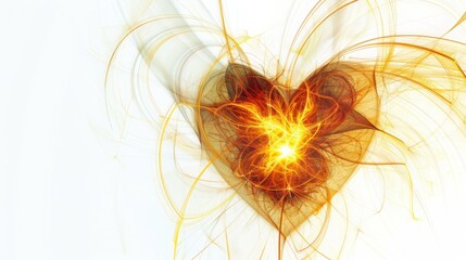 a heart radiating with inner light, with tendrils of energy extending outward like celestial tendrils