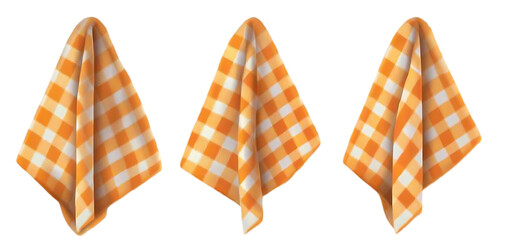 Fototapeta premium three set of A kitchen towel isolated transparent background